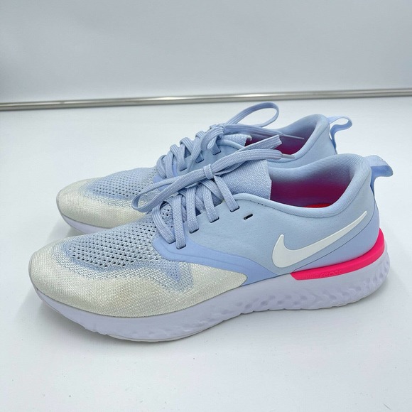 Nike Shoes - Nike Blue & White Odyssey React Flyknit 2 Sneakers